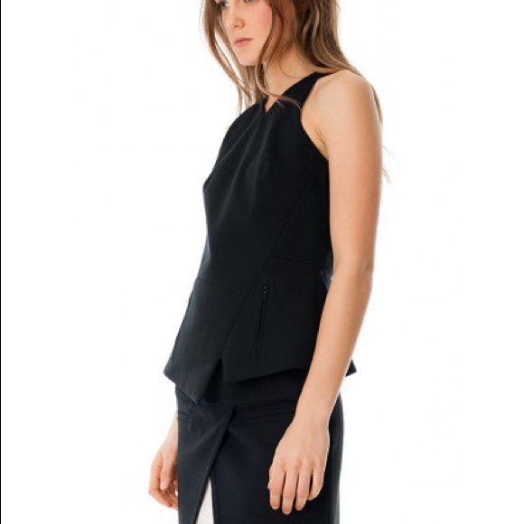 Tibi City Stretch V Neck Top NWT - Picture 3 of 7